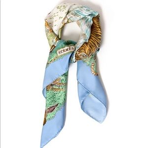 Hermès Silk Carre Scarf “La Treve De L’eau” 90cm